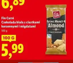 Lidl Fin Carré Czekolada biała z ciastkami korzennymi i migdałami oferta