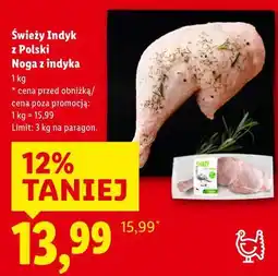Lidl Świeży Indyk z Polski Noga z indyka oferta