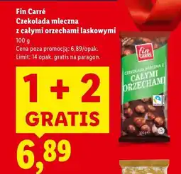 Lidl Fin Carre Czekolada mleczna z całymi orzechami laskowymi oferta