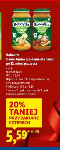 Lidl Bobovita Danie Junior lub danie dla dzieci po 12. miesiącu życia oferta