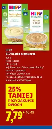 Lidl HIPP BIO Kaszka bezmleczną oferta