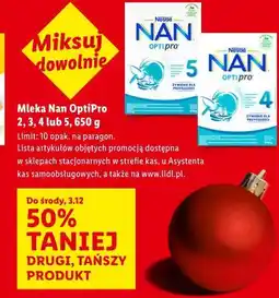 Lidl Mleka Nan OptiPro 2, 3, 4, lub 5, 650g oferta