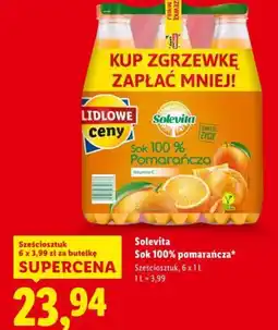 Lidl Solevita Sok 100% pomarańcza oferta