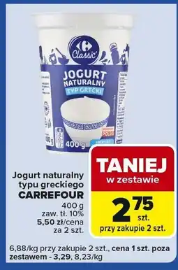Carrefour Express Jogurt naturalny typu greckiego CARREFOUR 400 g zaw. tł. 10% oferta