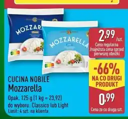 ALDI CUCINA NOBILE Mozzarella Classico lub Light oferta
