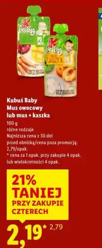 Lidl Kubuś Baby Mus owocowy oferta