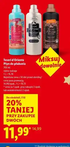 Lidl Tesori d'Oriente Płyn do płukania oferta