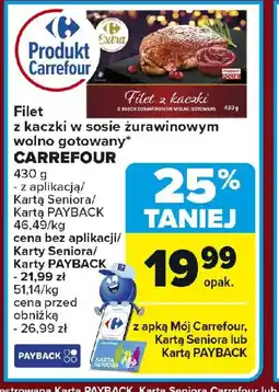 Carrefour Filet z kaczki w sosie żurawinowym wolno gotowany Carrefour oferta