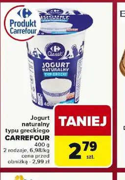 Carrefour Jogurt naturalny typu greckiego Carrefour oferta