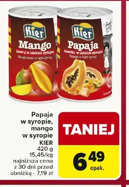 Carrefour Papaja w syropie, mango w syropie oferta
