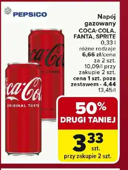 Carrefour Napój gazowany Coca-Cola, Fanta, Sprite oferta