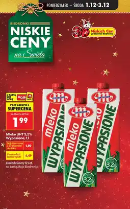 Biedronka Mleko UHT Wypasione 3,2%, 1l Mlekovita oferta