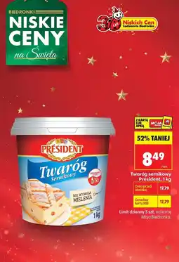 Biedronka Twaróg sernikowy 1 kg Président oferta