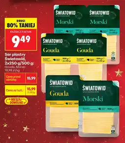 Biedronka Ser plastry Światowid Morski, 2x250 g/500 g oferta