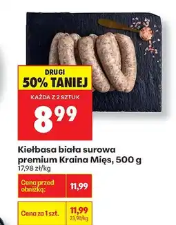 Biedronka Kiełbasa biała surowa premium Kraina Mięs, 500 g oferta