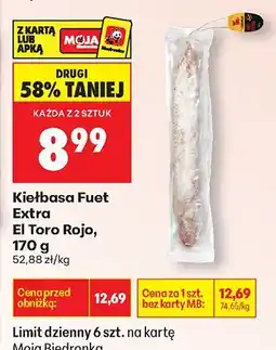 Biedronka Kiełbasa Fuet Extra El Toro Rojo, 170 g oferta