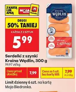 Biedronka Serdelki z szynki Kraina Wędlin, 300 g oferta