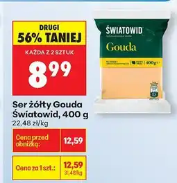 Biedronka Ser żółty Gouda Światowid, 400 g oferta