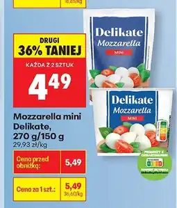 Biedronka Mozzarella mini Delikate, 270 g/150 g oferta