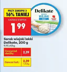 Biedronka Serek wiejski lekki Delikate, 200 g oferta