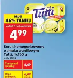 Biedronka Serek homogenizowany o smaku waniliowym Tutti, 4x150 g oferta