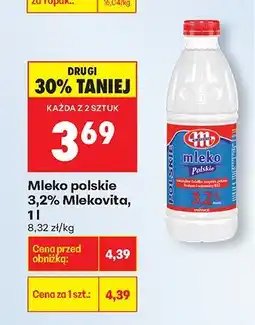 Biedronka Mleko polskie 3,2% Mlekovita, 1 l oferta