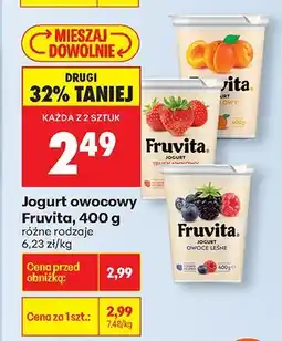 Biedronka Jogurt owocowy Fruvita, 400 g: różne rodzaje oferta