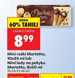 Biedronka Mini lody na patyku Marletto, 8x50 ml oferta