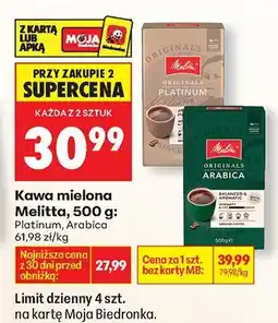 Biedronka Kawa mielona Melitta, 500 g: Platinum, Arabica oferta