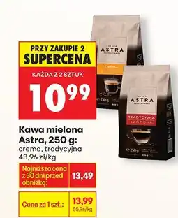 Biedronka Kawa mielona Astra, 250 g: crema, tradycyjna oferta