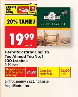 Biedronka Herbata czarna English Tea Ahmad Tea No. 1, 100 torebek oferta