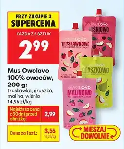 Biedronka Mus owolovo 100% owoców 200 g oferta