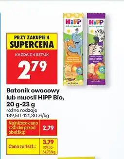 Biedronka Batonik owocowy lub muesli HiPP Bio, 20 g-23 g oferta