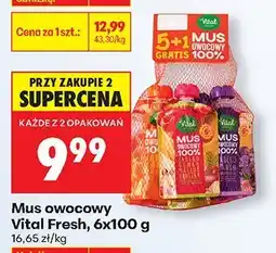 Biedronka Mus owocowy Vital Fresh, 6x100 g oferta