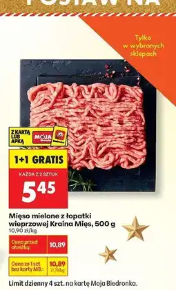 Biedronka Mięso mielone z łopatki wieprzowej Kraina Mięs, 500 g oferta