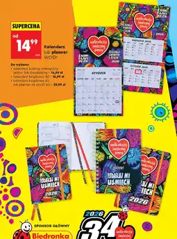 Biedronka Kalendarz lub planner WOŚP oferta