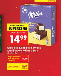 Biedronka Alpejskie mleczko o smaku waniliowym Milka, 330 g oferta