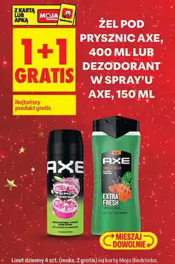 Biedronka Żele pod prysznic Axe, 400 ml lub dezodorant w sprayu Axe, 150 ml oferta