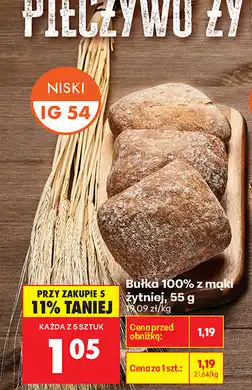 Biedronka Bułka 100 g z mąki żytniej, 55 g oferta