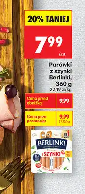 Biedronka Parówki z szynki Berlinki oferta