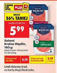 Biedronka Salami Kraina Wędlin, 160 g oferta