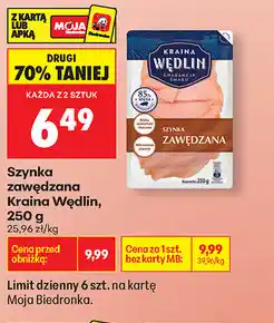 Biedronka Szynka zawadzana Kraina Wędlin, 250 g oferta