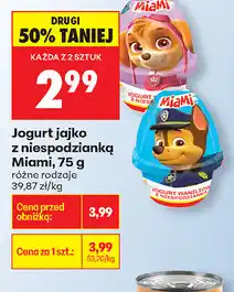 Biedronka Jogurt jajko z niespodzianką Miami, 75 g oferta
