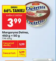 Biedronka margaryna Delma 450 g + 50 g oferta