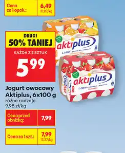 Biedronka Jogurt owocowy Aktiplus, 6x100g oferta