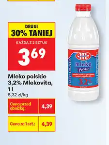 Biedronka Mleko polskie 3,2% Mlekovita, 1L oferta