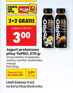 Biedronka Jogurt proteinowy pitny YoPRO oferta