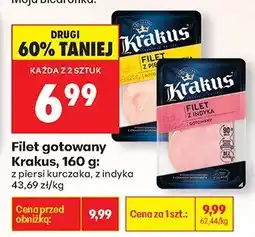 Biedronka Filet gotowany 160 g filet kurczaka Krakus oferta