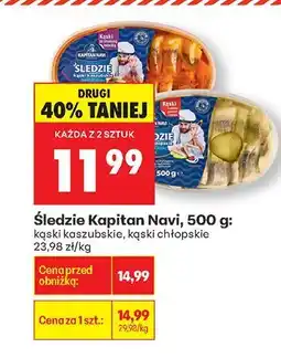 Biedronka Śledzie Kapitan Navi, kąski kaszubskie oferta