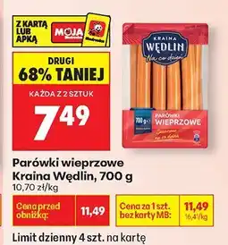 Biedronka Parówki wieprzowe 700 g Kraina Wędlin oferta